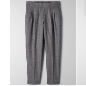 Grey Babaton Pleated Dress Pants